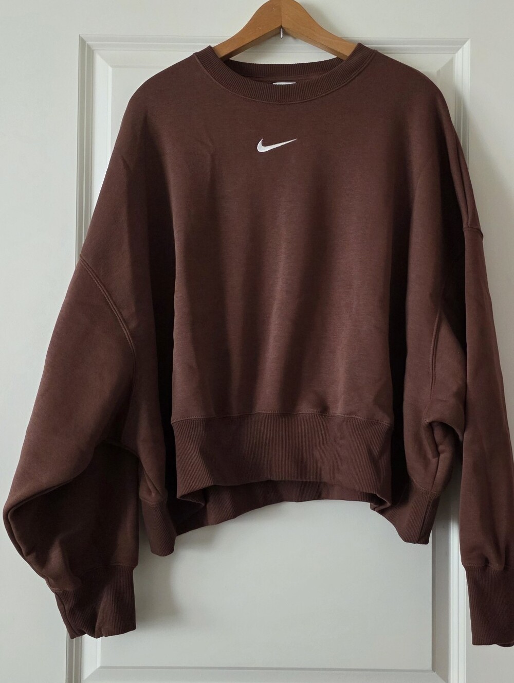 Nike Oversized Crewneck Phoenix Fleecd Sweatshirt Womens XL Brown Athleisure